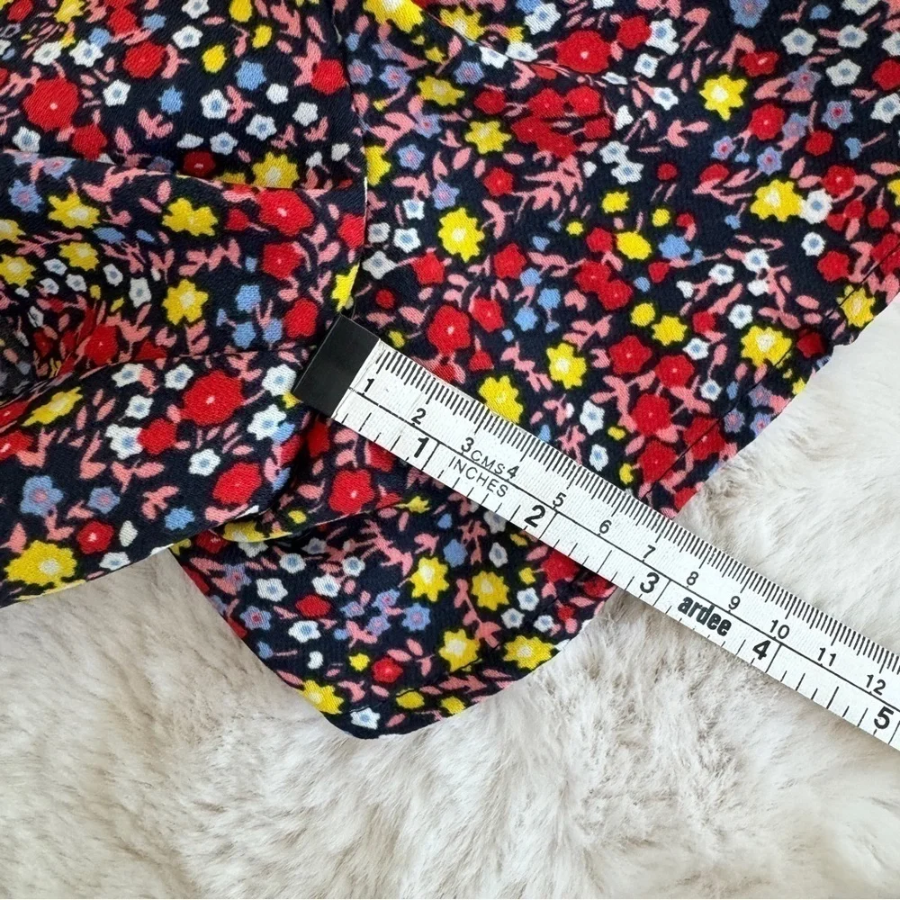 J Crew Floral Print Elastic Waist High Rise Womens Size S Pull On 3 inch Inseam